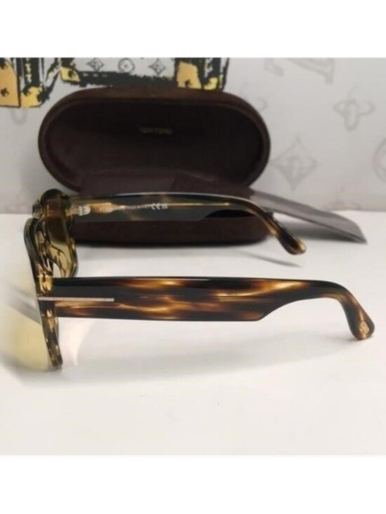 New Authentic Tom Ford TF1153 52E “Redford” Sunglasses – Dark Havana with Yellow main image 8